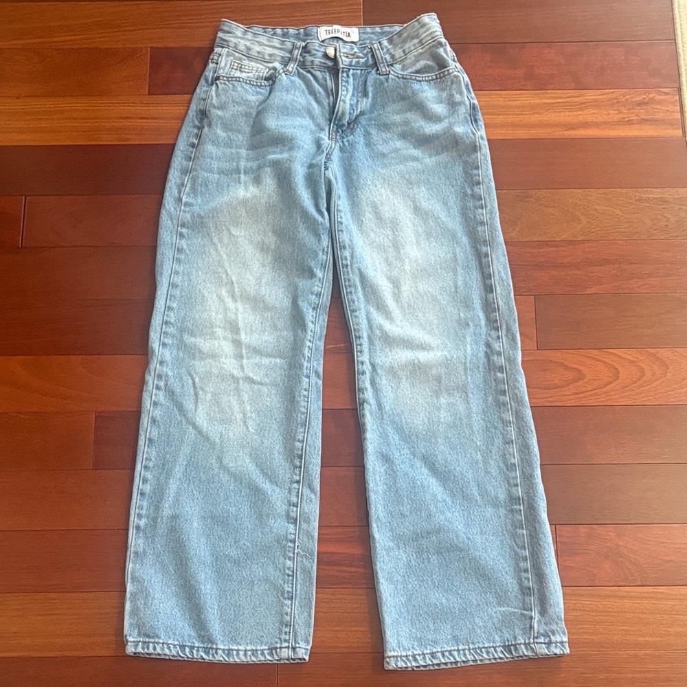 Telepatia wide leg bow jeans